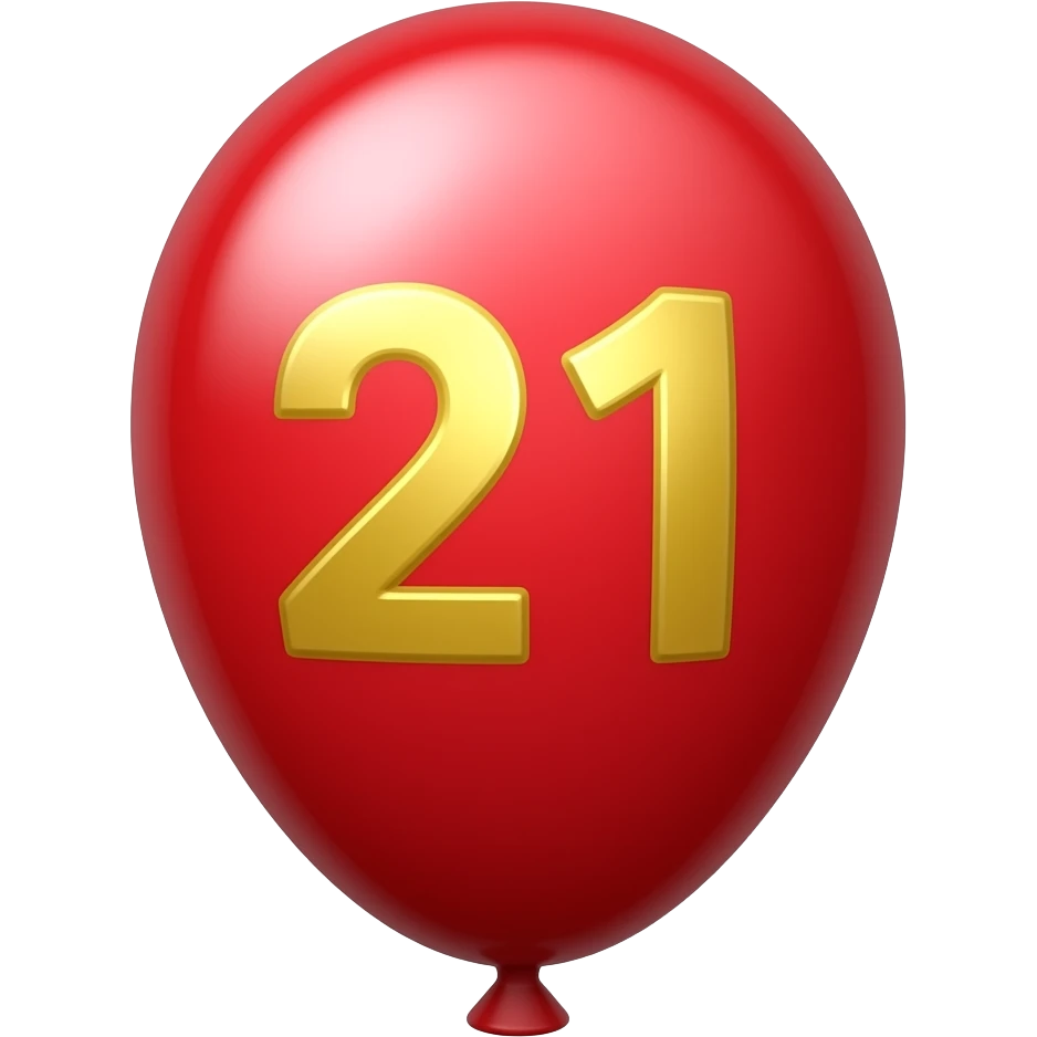21st birthday balloon emoji