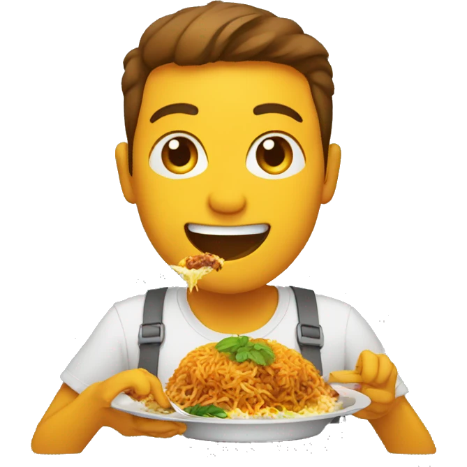 Human eating biryani emoji