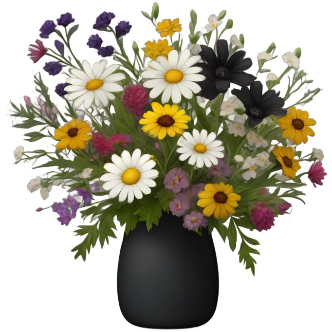 Black Boquet of wildflours emoji