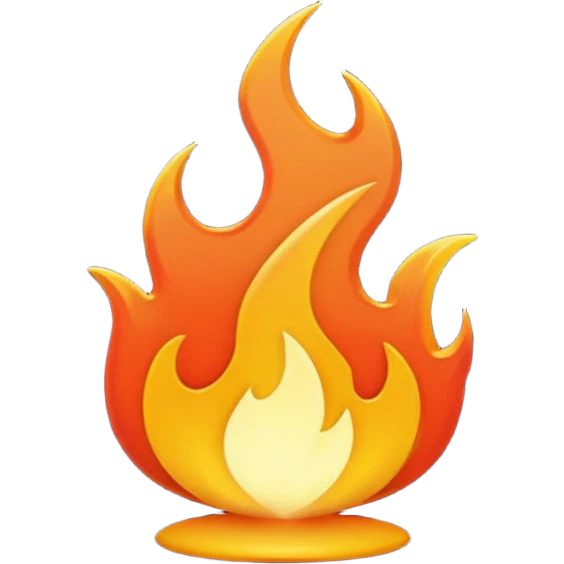 solid black flame emoji