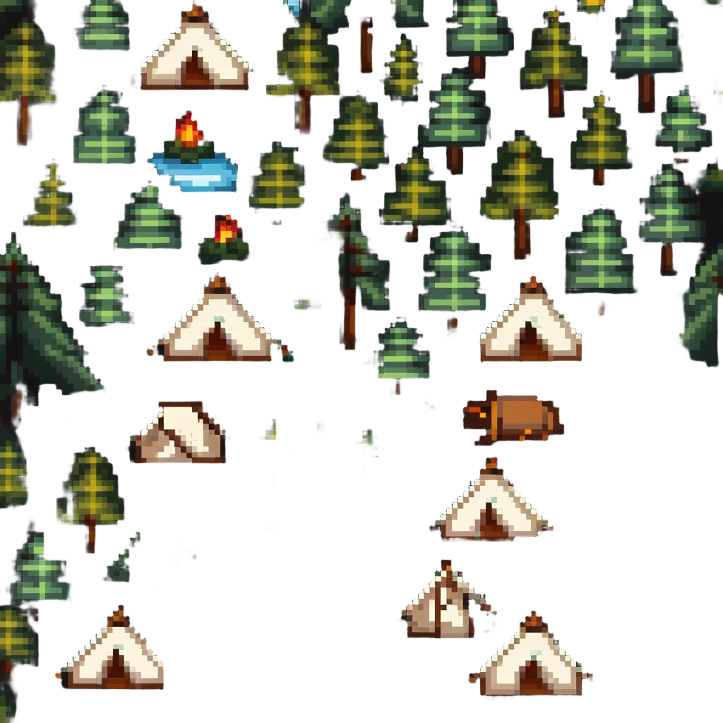 simple camping tent in forest emoji