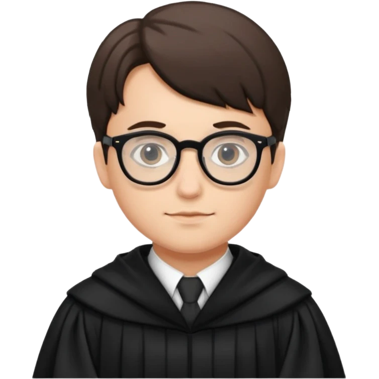 Young judge with glasses and robe emoji