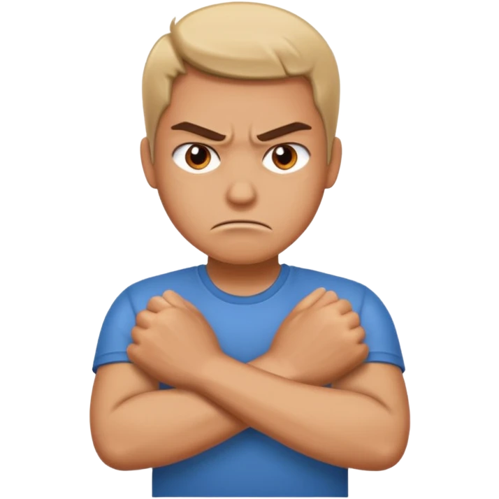 Hands crossed angry emoji