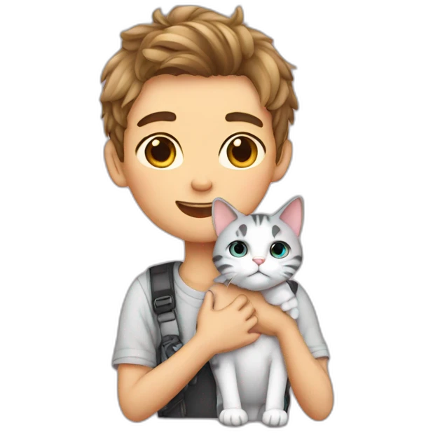 Boy love cat emoji