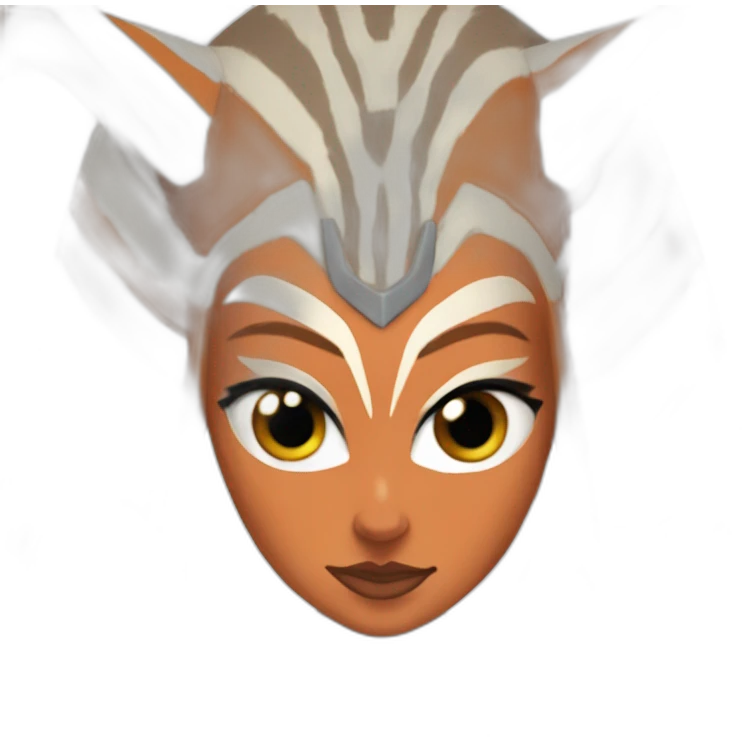 Sexy Ahsoka Tano (Portrait, front facing, Apple iOS 17 style) horns, tendrils emoji