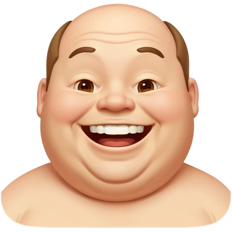 Fat man laughing emoji