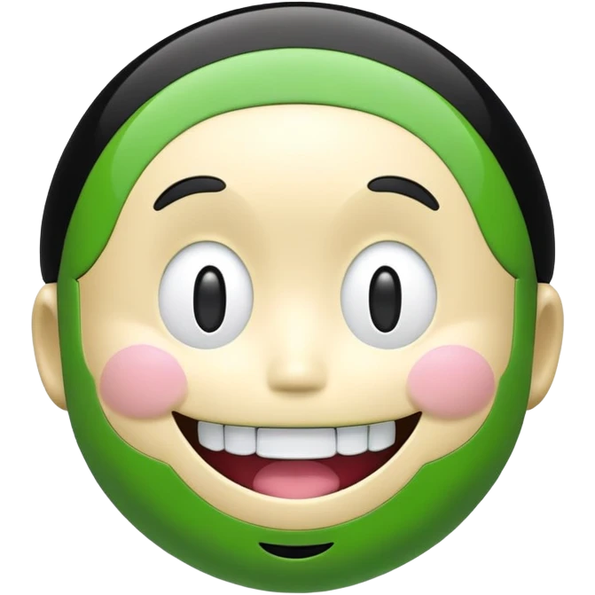 takashi murakami smile black and green emoji