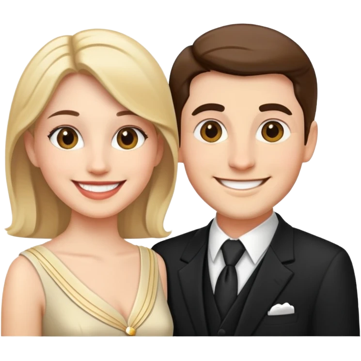 smiling couple in formal attire emoji