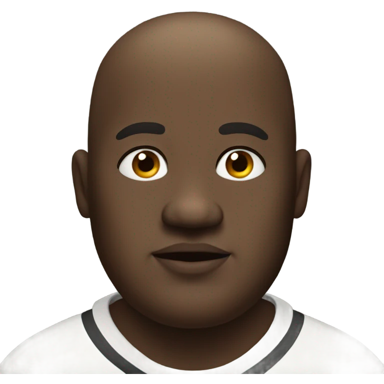 Fat black man with bald head  emoji