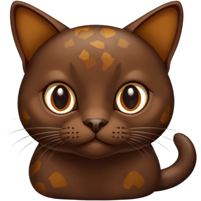 dark chocolate brown burmese cat with tortoise shell fur with small patchy areas  emoji