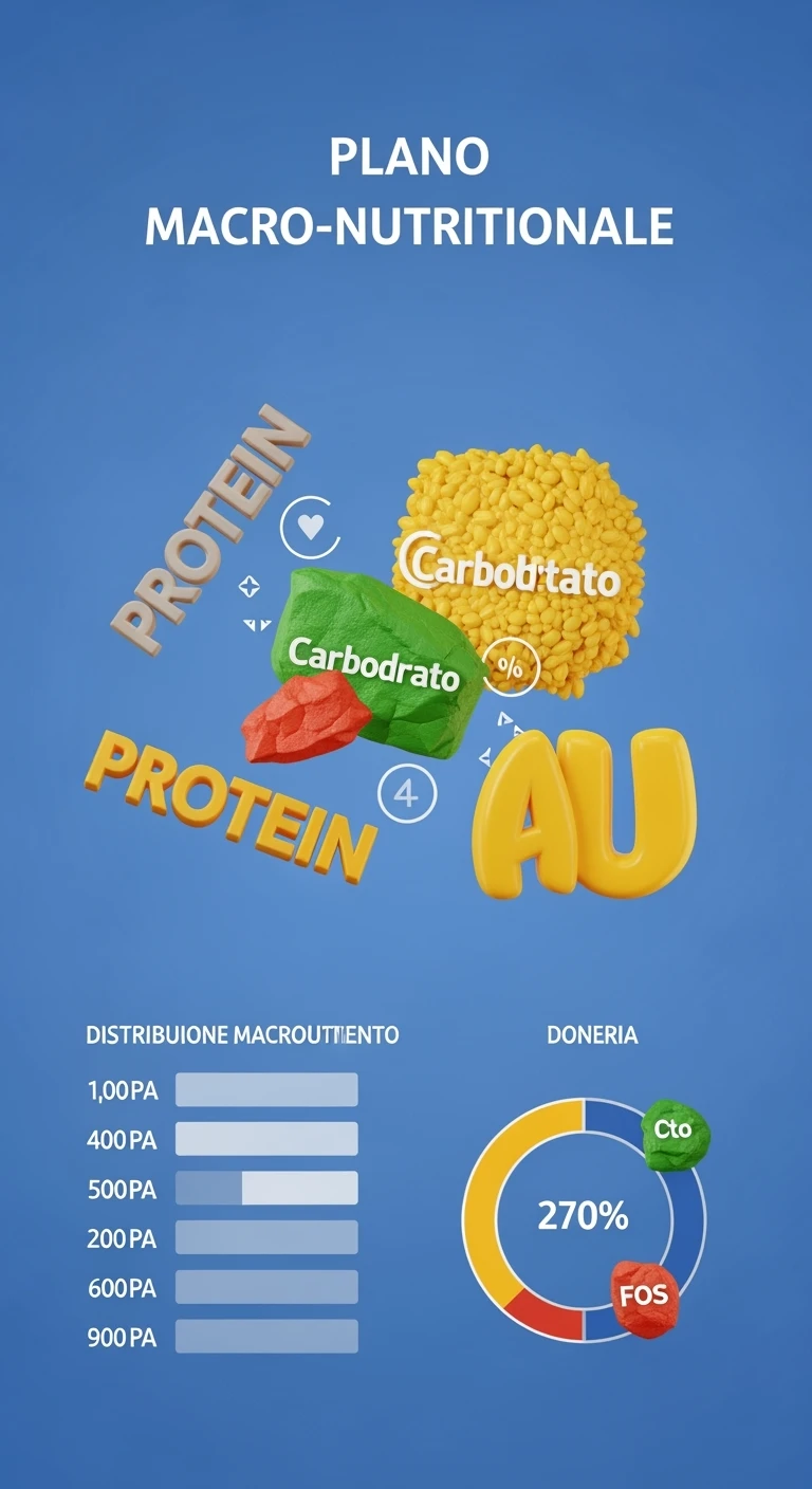 Piano A Macro nutrizionale GRAFICO in 3d in italiano emoji