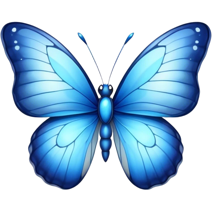 Cinematic Realistic Cute Blue Butterfly Portrait Emoji, Head tilted playfully and inquisitively, featuring beautifully patterned sapphire wings with intricate venation and a charming, petite body with round, sparkling eyes full of gentle curiosity, rendered with lifelike detail and warm natural highlights, high shine, affectionate and spirited, styled with a touch of whimsical garden magic, soft glowing outline, capturing the essence of a mischievous yet lovable blue butterfly that seems ready to flutter playfully into your arms! emoji