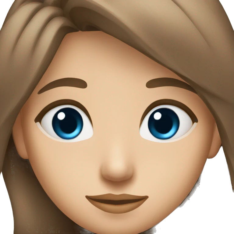 woman student blue eyes brown hair emoji