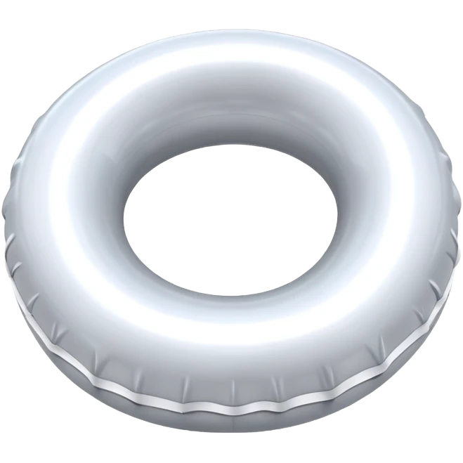 inflatable floating ring on pool white y silver emoji