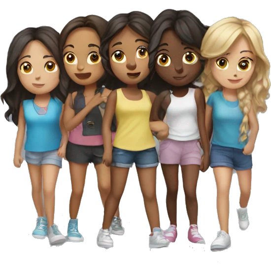 group of 5 girls emoji