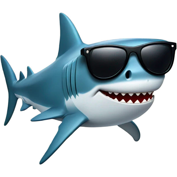 Shark with sunglasses emoji