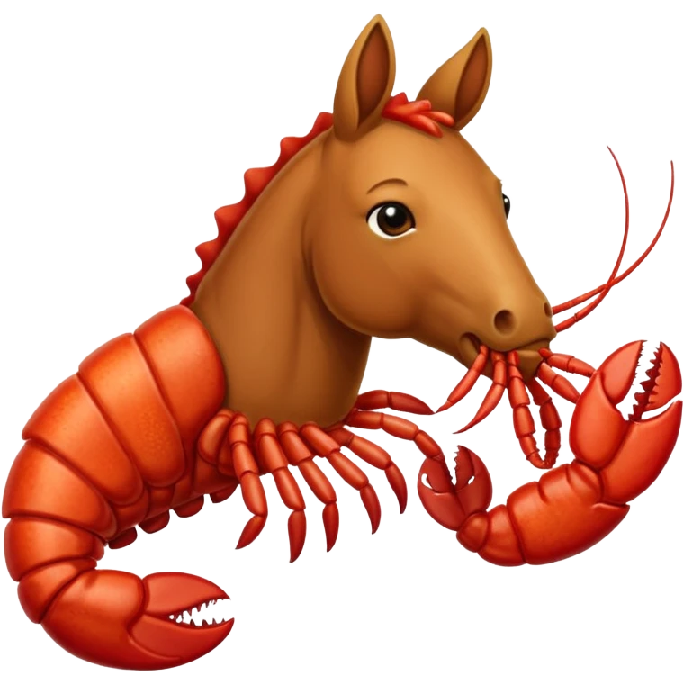 horse eating a lobster emoji