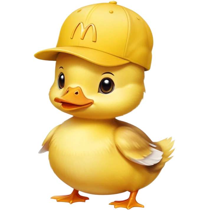 Duckling wearing a McDonald’s cap emoji
