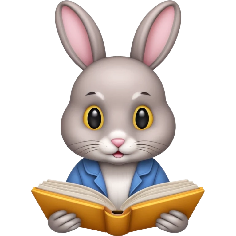 bunny reading book emoji