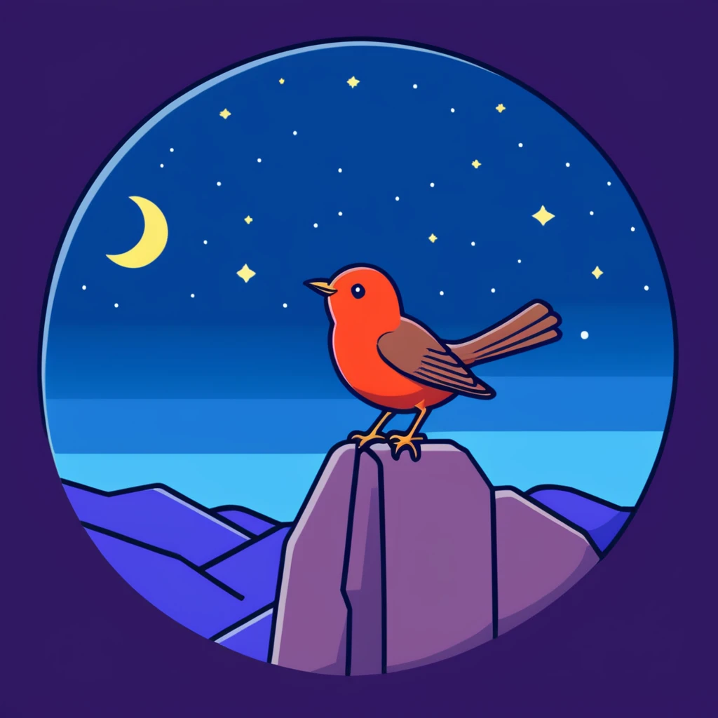 nightingale against starry night sky emoji
