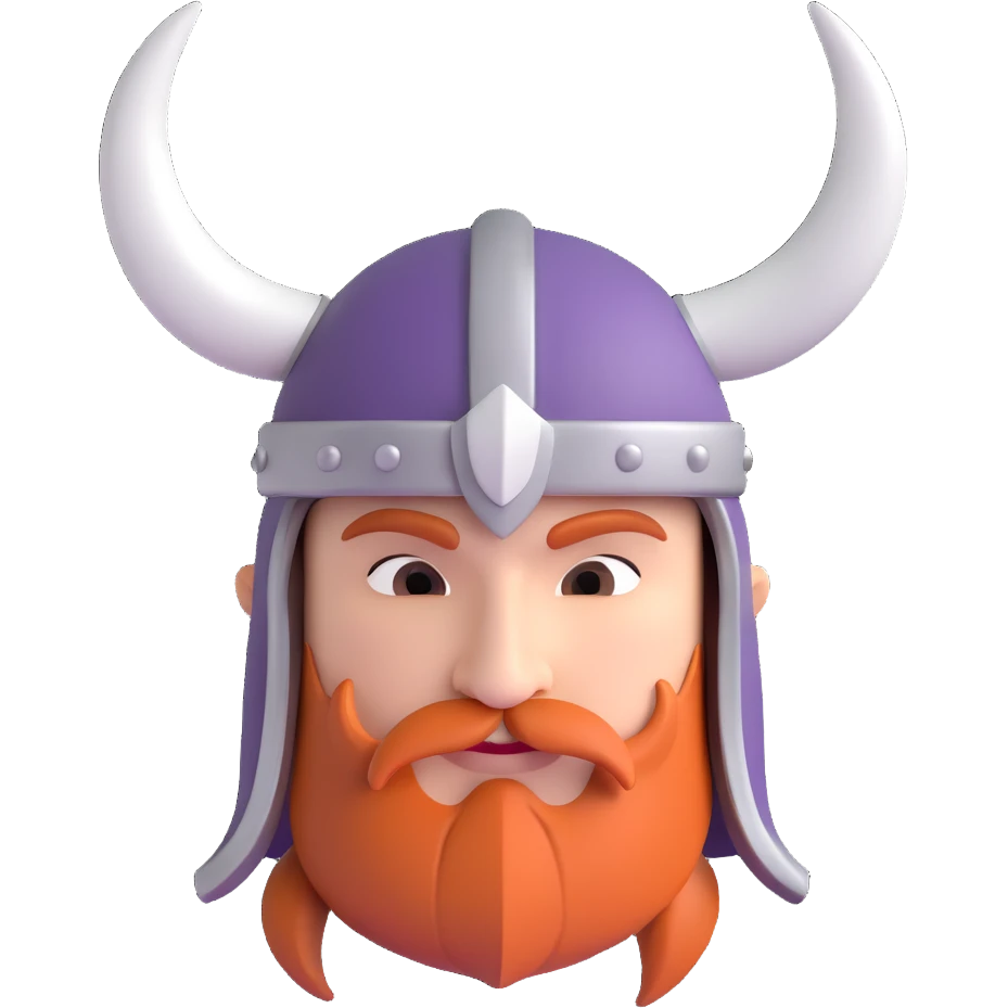 a cartoon viking helmet with white horns, no face, just the hat emoji