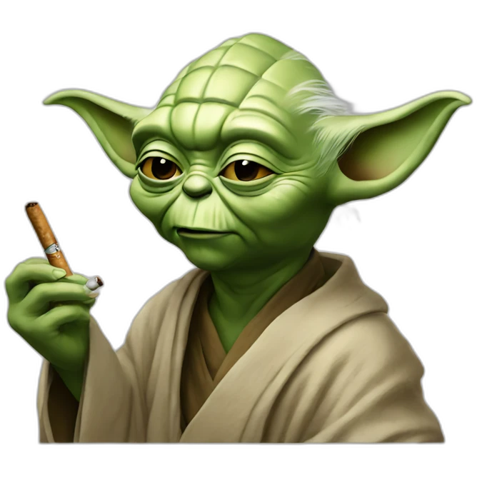 Yoda avec un cigare emoji