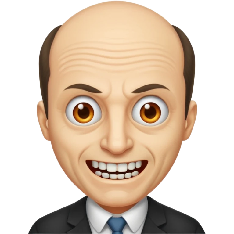 Insane professor with bad teeth receding hairline emoji