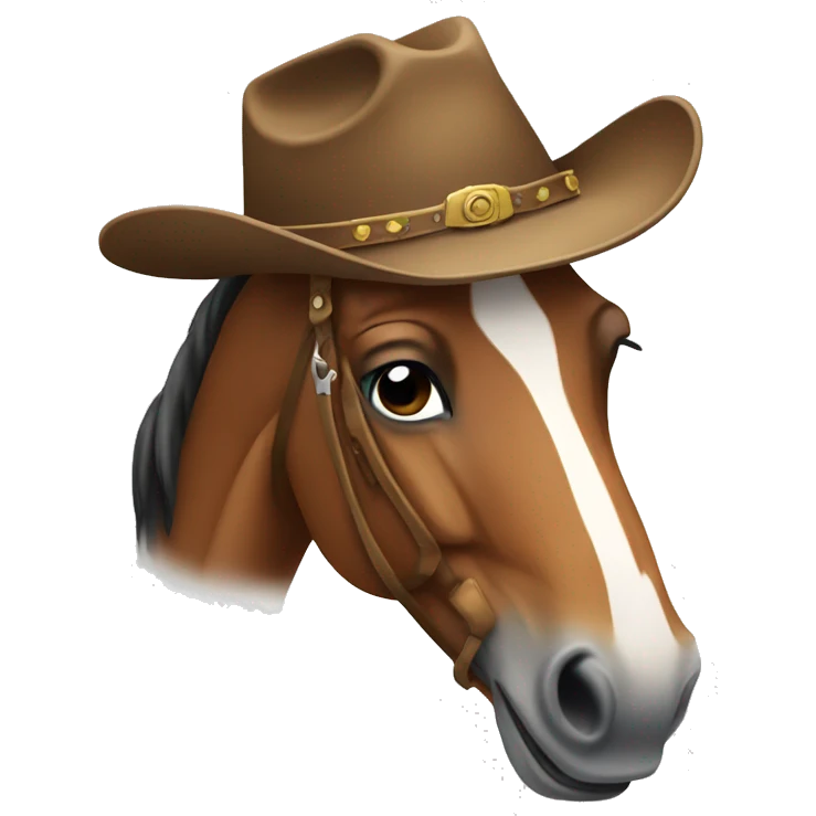 a horse with a cowboy hat emoji