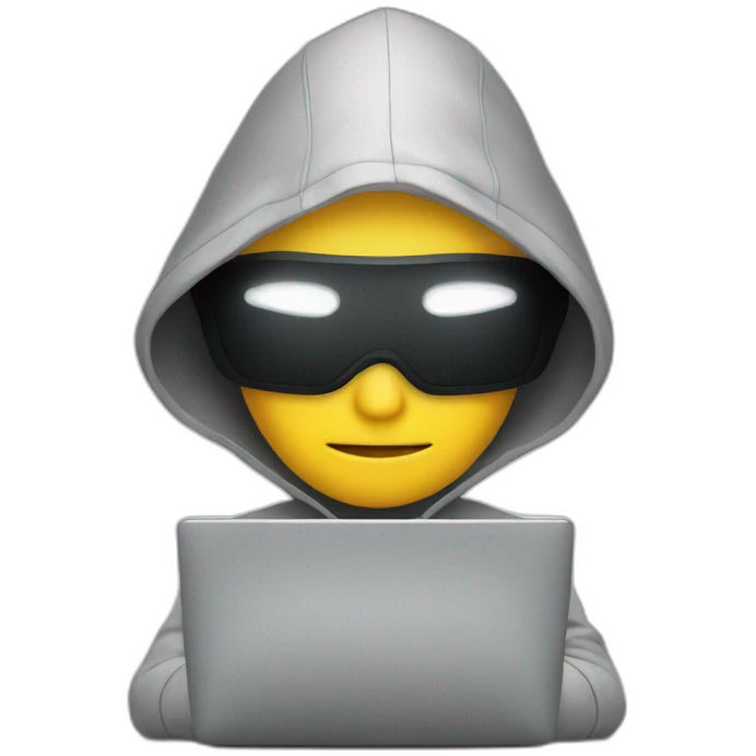 hacker person behind a computer emoji