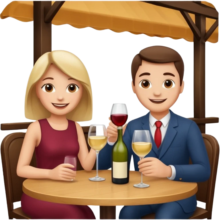  couple sitting and having dinner in a restaurant emoji