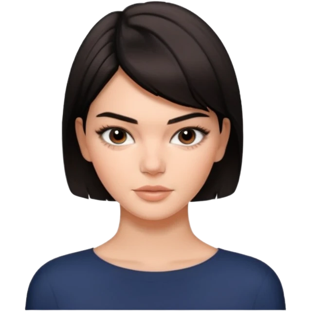 Kendall Jenner emoji wuth short haircut emoji