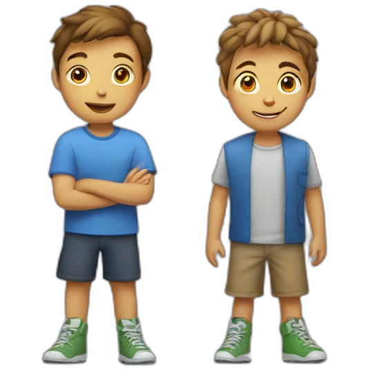 Mim with two Boys in the third place emoji