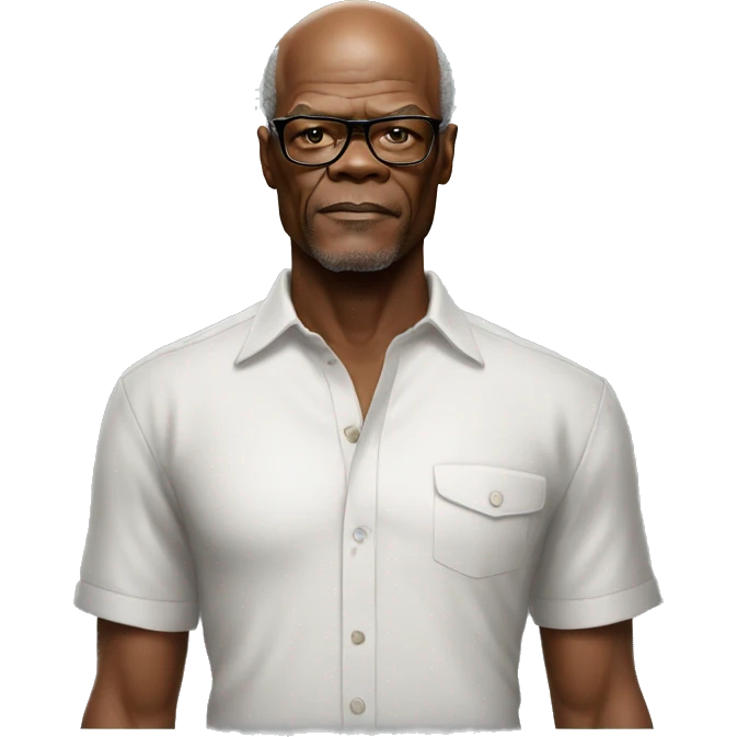hyper realistic samuel l jackson wearing shirt emoji