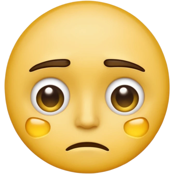yellow face with dark circles under eyes, tired and weary look, emoji style emoji