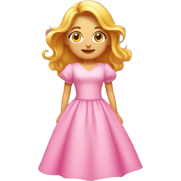 Mujer en la feria con un vestido rosa  emoji