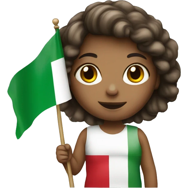 Girl holding italy flag emoji