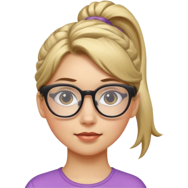 Ponytail Girl with Glasses emoji