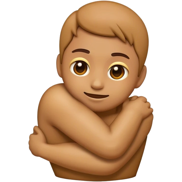 Emoji hugging  itself emoji