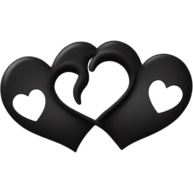 two halves of a black heart emoji