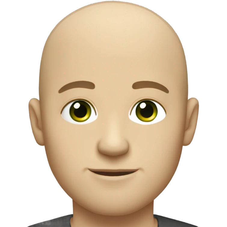 light skinned Caucasian bald male, green eyes, unshaven emoji