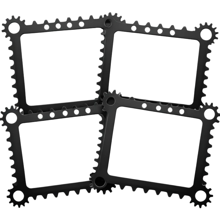 Minimalist film strip with empty frames and sprocket holes along both sides, black and white, iOS emoji style emoji
