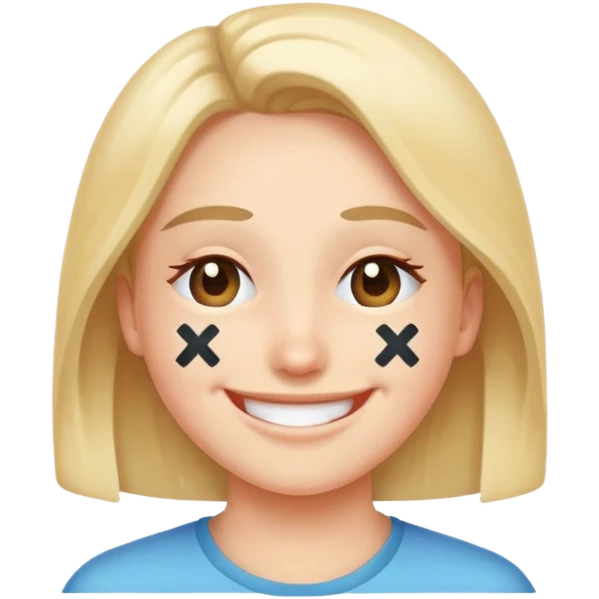 Smile with x over eyes emoji
