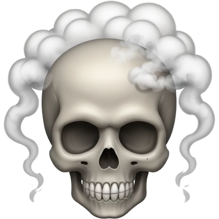 Make a skull emoji whose head is blasted off and smoke is coming from its head from inside emoji