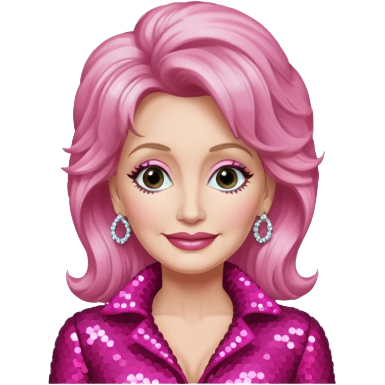 Dolly Parton with dark pink sequin outfit emoji