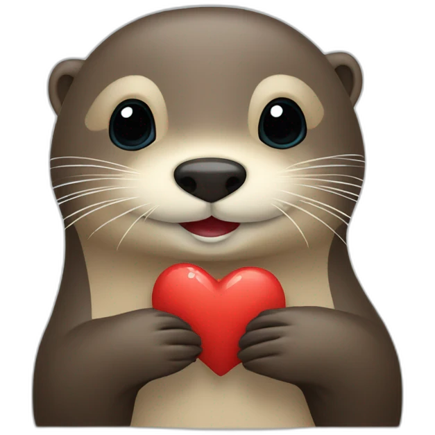 Loutre avec un coeur emoji