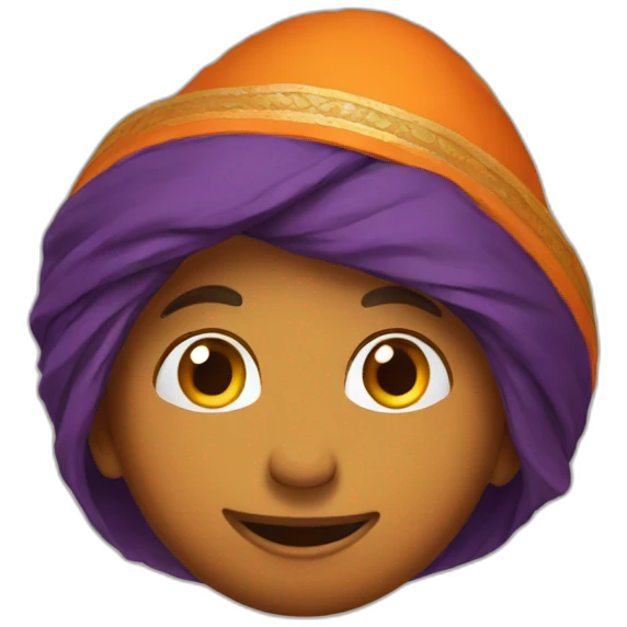 India with saffron hat emoji