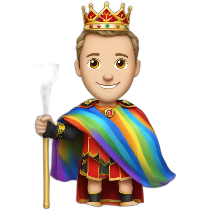 Jonathan Toews as a rainbow king with a royal robe on emoji