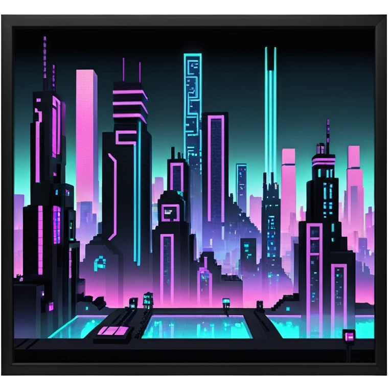 Minecraft sex in futuristic nein lights cyberpunk city emoji