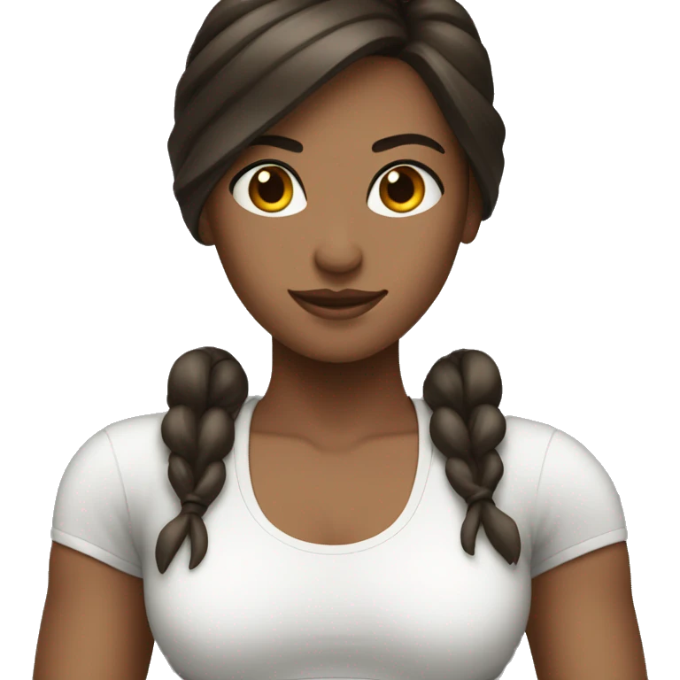 Brunette gym girlie (neutrals) emoji