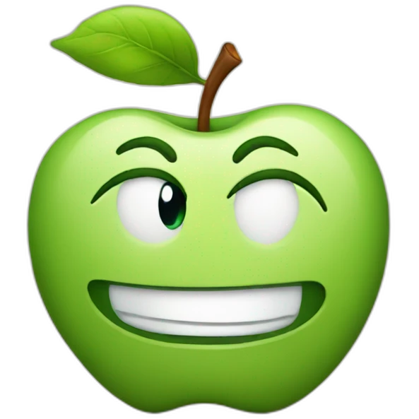 smirking apple emoji